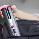 Bezprzewodowa automatyczna lokówka, ceramika z turmalinem, wyświetlacz LCD, 6 poziomów temperatury 150-220°C, timer 8-18 s, obrót w lewo/prawo, akumulator 2500mAh, ładowanie USB