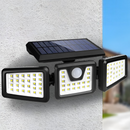 Zestaw: Zewnętrzna Lampa Solarna LED z 3 Głowicami + Czołówka LED z Akumulatorem, Czujnik Ruchu