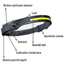 Zestaw: Zewnętrzna Lampa Solarna LED z 3 Głowicami + Czołówka LED z Akumulatorem, Czujnik Ruchu