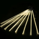 Lampki LED sople z efektem spadającego śniegu – ciepłe białe światło do wnętrz i na zewnątrz