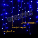 Zewnętrzna girlanda świetlna LED frędzle 12m niebieska – 300 diod LED, 8 trybów świecenia