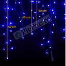 Zewnętrzna girlanda świetlna LED frędzle 12m niebieska – 300 diod LED, 8 trybów świecenia