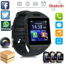 Wielofunkcyjny smartwatch z Bluetooth i aparatem - Elegancki czarny design