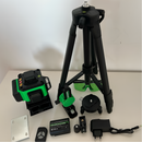 Niwelator Laserowy 4D z 16 Liniami, 4 Wiązki x 360 Stopni, Zielone Linie, Zasięg 25m, Dokładność ± 2mm/10m, Autopoziomowanie, Kąt Prosty, Baterie 2 x 4000 mAh 4.2V, Pilot