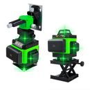 Niwelator Laserowy 4D z 16 Liniami, 4 Wiązki x 360 Stopni, Zielone Linie, Zasięg 25m, Dokładność ± 2mm/10m, Autopoziomowanie, Kąt Prosty, Baterie 2 x 4000 mAh 4.2V, Pilot