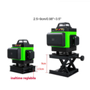 Niwelator Laserowy 4D z 16 Liniami, 4 Wiązki x 360 Stopni, Zielone Linie, Zasięg 25m, Dokładność ± 2mm/10m, Autopoziomowanie, Kąt Prosty, Baterie 2 x 4000 mAh 4.2V, Pilot