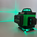 Niwelator Laserowy 4D z 16 Liniami, 4 Wiązki x 360 Stopni, Zielone Linie, Zasięg 25m, Dokładność ± 2mm/10m, Autopoziomowanie, Kąt Prosty, Baterie 2 x 4000 mAh 4.2V, Pilot